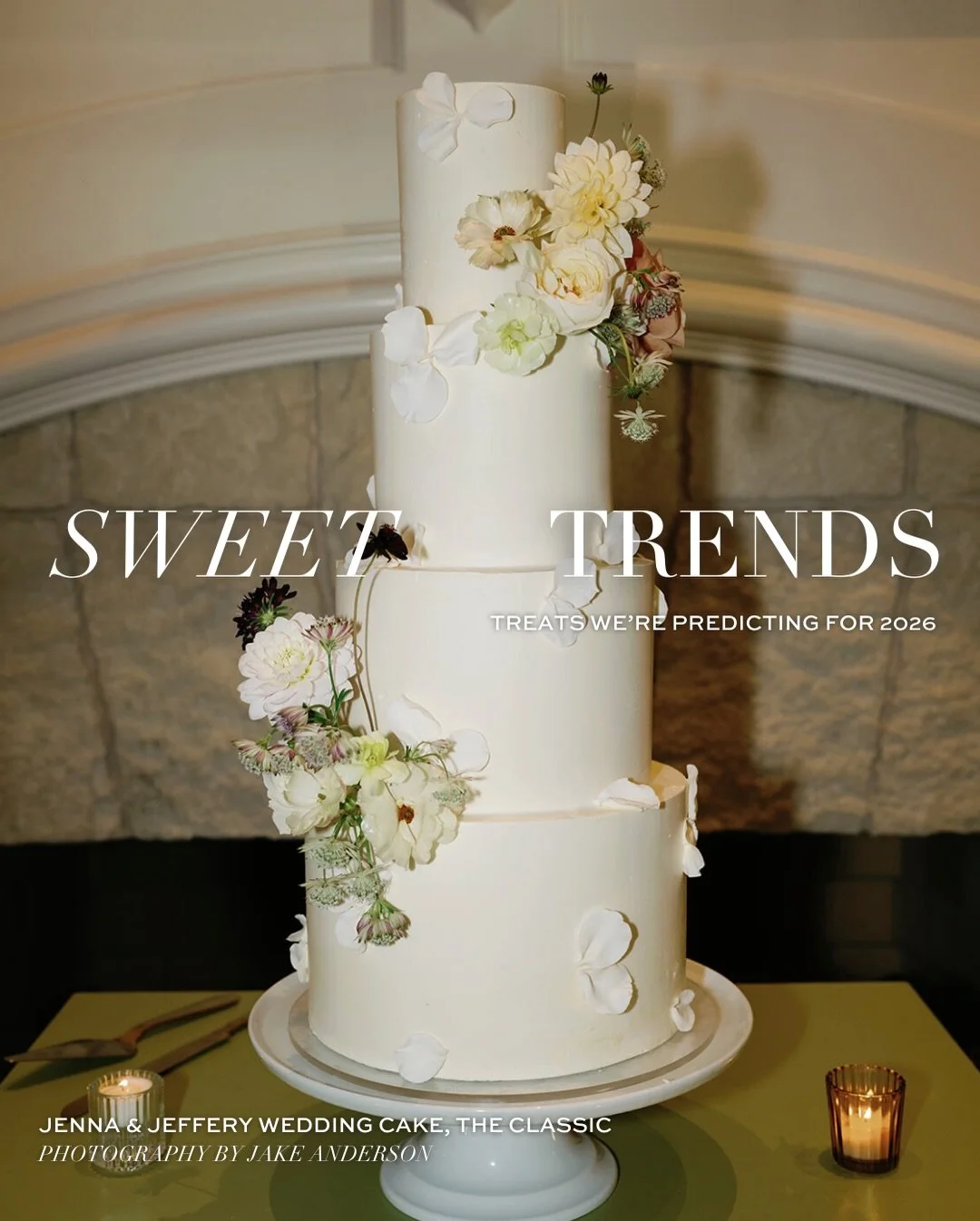 2026 is looking DECADENT 🍰 with new wedding plans underway, we wanted to share a few sweet-trends we think will be showing up on reception tables everywhere. 

From edible flowers to trays of espresso martinis&mdash; 2026 is truly the year the sweet