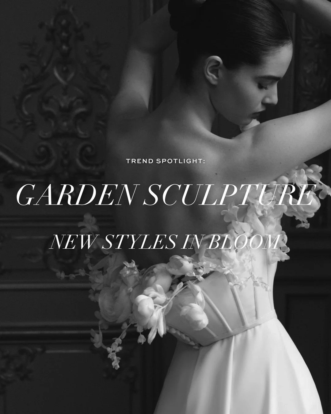 What&rsquo;s that saying? April showers bring &hellip; 🌸 May 1st is tomorrow and what better way to welcome the season of flowers than with these budding new styles. 

The trend: flower details that feel like sculpture. Gowns with 
3-dimensional, ca