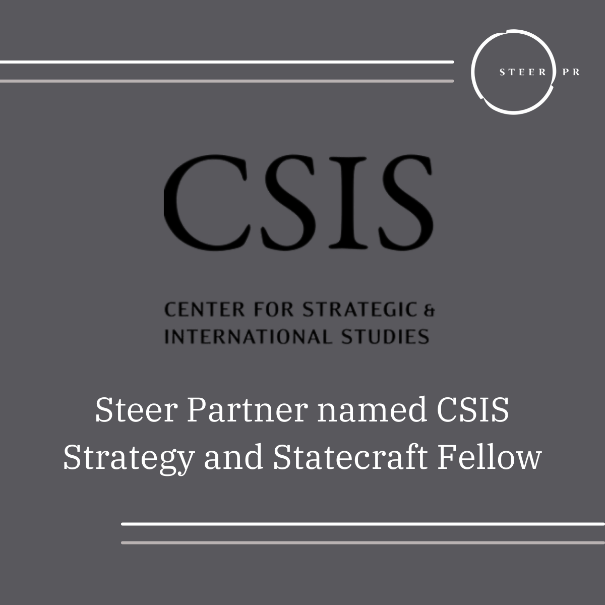 Steer Partner Named CSIS Fellow