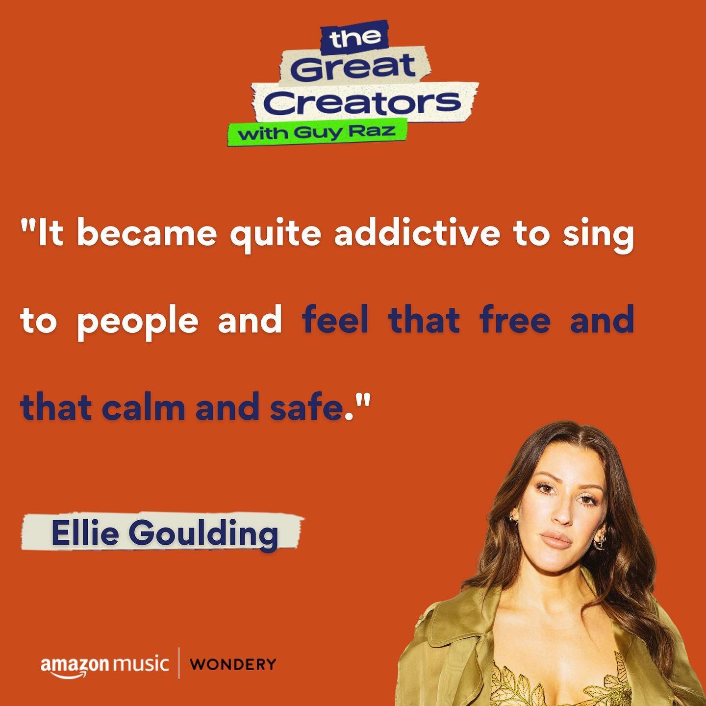 Before we announce next week&rsquo;s guest, make sure to catch @elliegoulding on #TheGreatCreators! Spend your Sunday hearing about Ellie&rsquo;s songwriting process, collaborations with producers, and the lowest moments in her career. Available wher