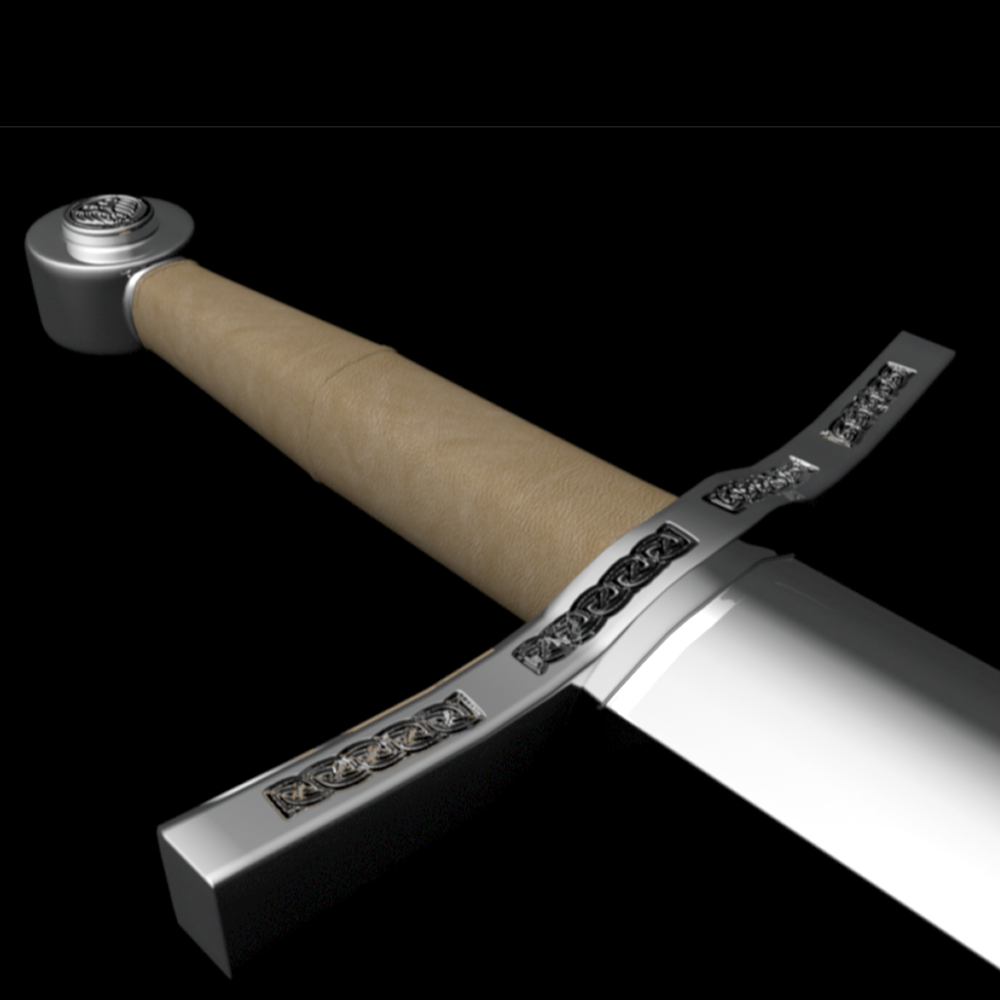 A closeup of the sword's hilt. Model ant textures created by Jay K using Maya LT.