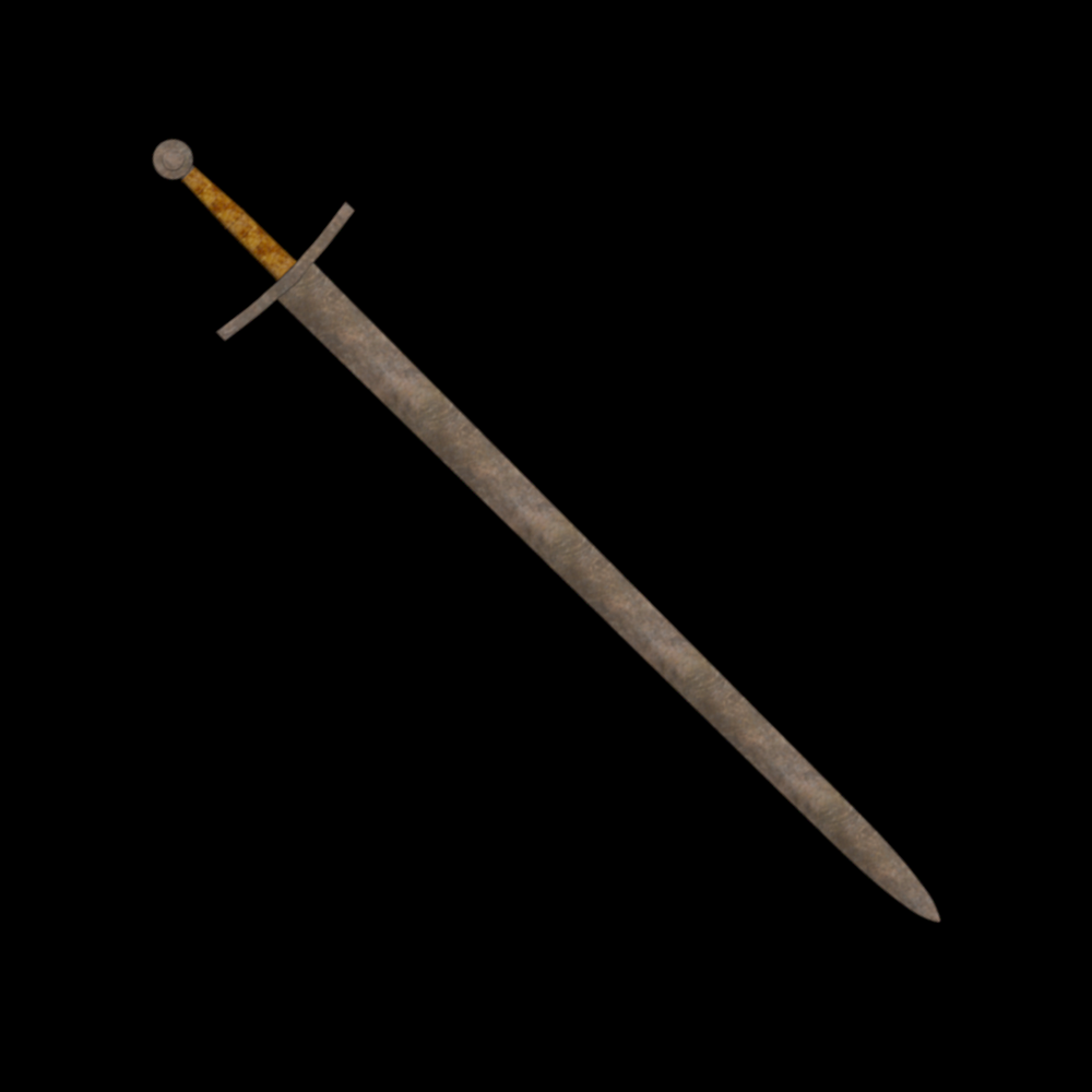 A rust-covered sword. Model and textures created by Jay K using Maya LT.