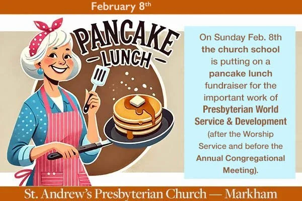 Church School’s Fundraising Pancake Lunch for PWS&amp;D