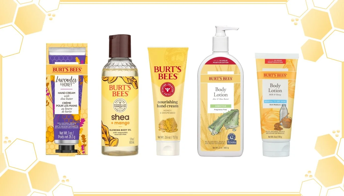 Burt's Bees body lotion, whipped body butter, hand salve, hand cream, cuticle cream, and foot cream available wholesale in bulk for retail shelves