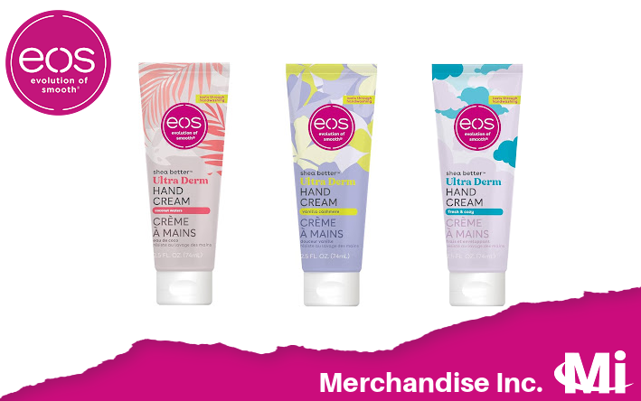 EOS Ultra Derm Hand Cream wholesale distributor USA — Coconut Waters, Vanilla Cashmere and Fresh and Cozy scents