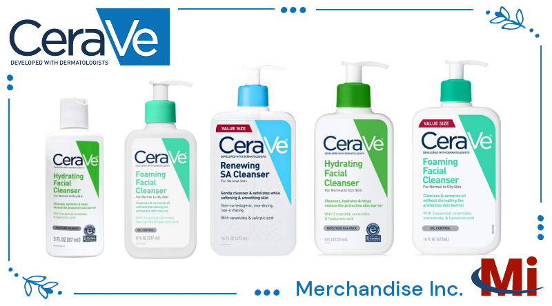 Wholesale CeraVe Hydrating and Foaming face cleansers for pharmacies and beauty stores
