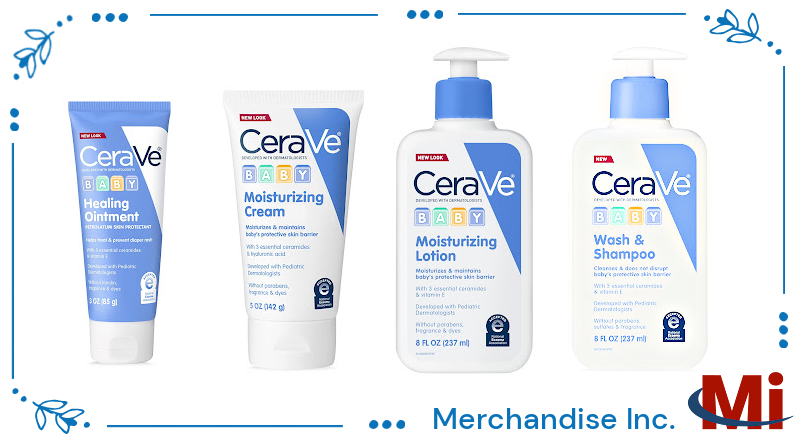 Wholesale CeraVe Baby wash, lotion, and healing ointment for retail baby aisles