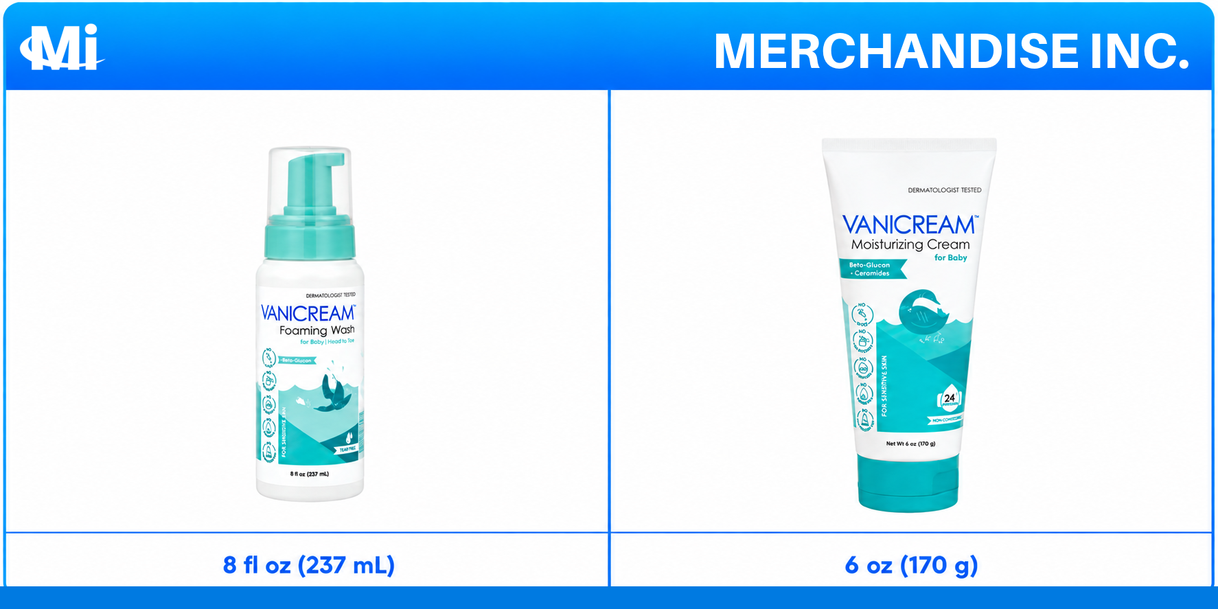 Vanicream tear-free baby foaming wash and baby moisturizing cream for wholesale