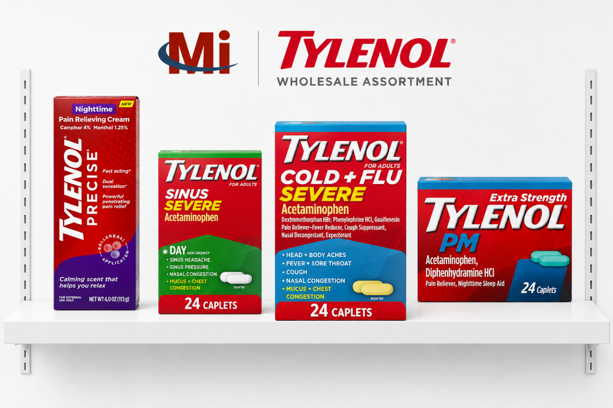 Merchandise Inc. Tylenol PM, Cold + Flu Severe, and Sinus Severe wholesale supply