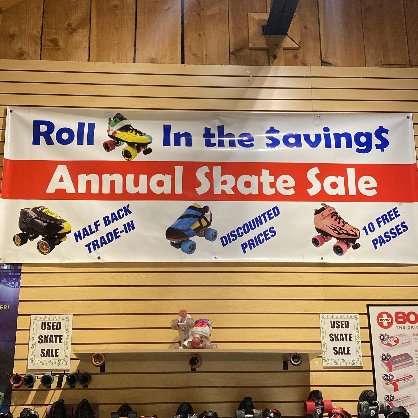 Our summer skate sale begins! Skates on sale and 10 free admission passes with the purchase of a pair of new skates.