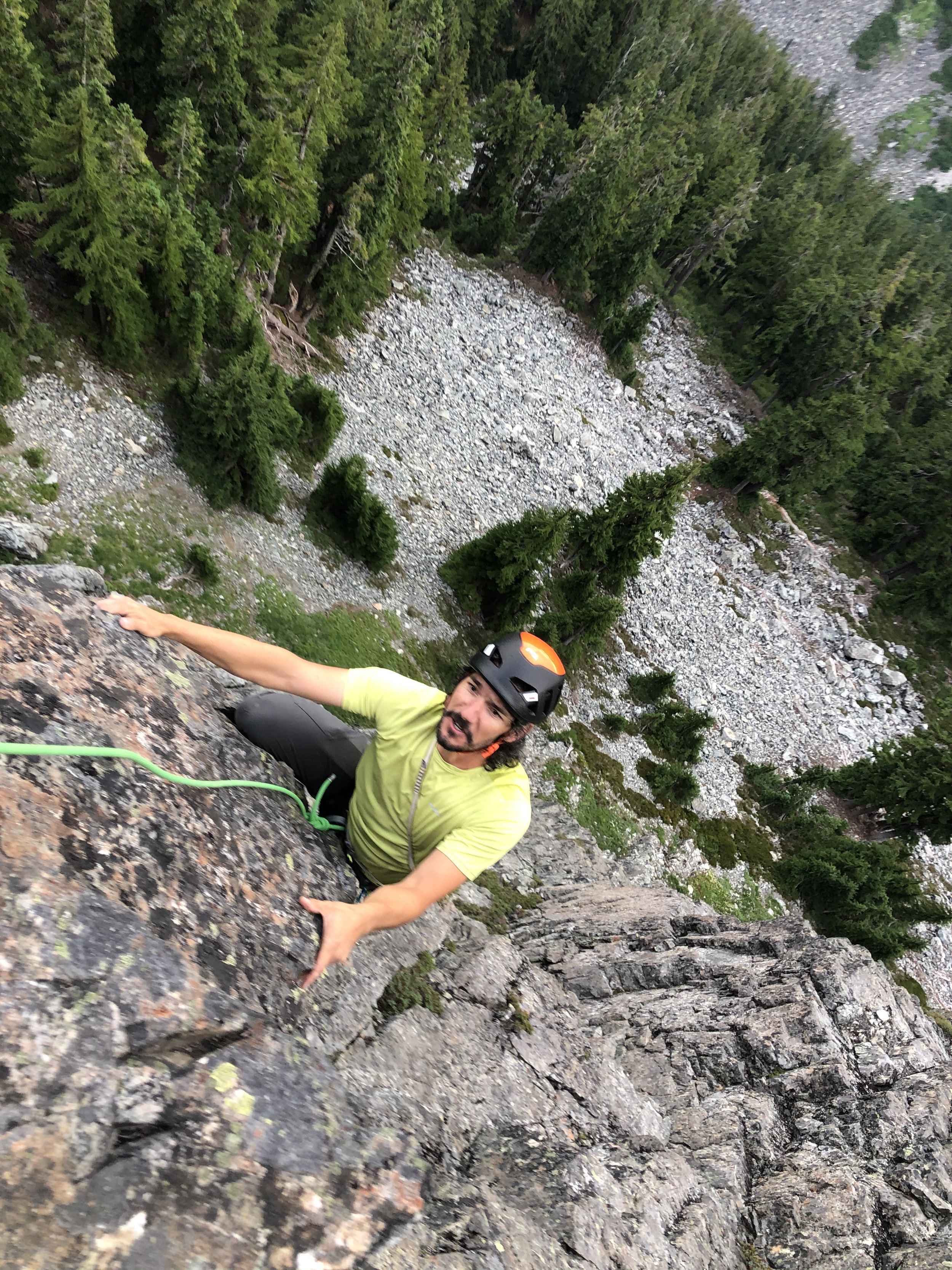 Tino Villanueva follows pitch 3 on the Tooth Fairy, The Tooth, Snoqualmie Pass