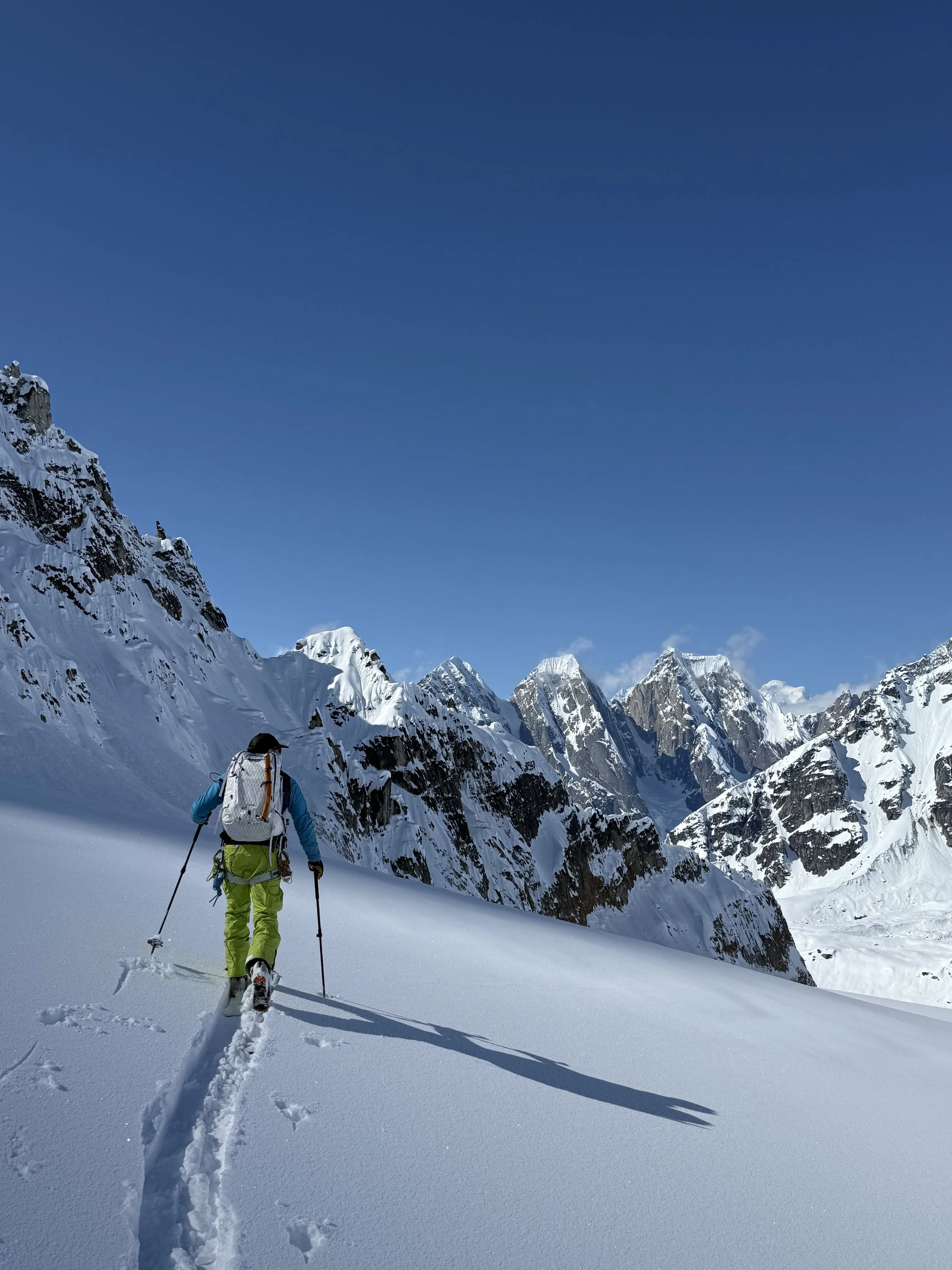 Skiing touring in the Alaska Range. Photo by Ian Nicholson
