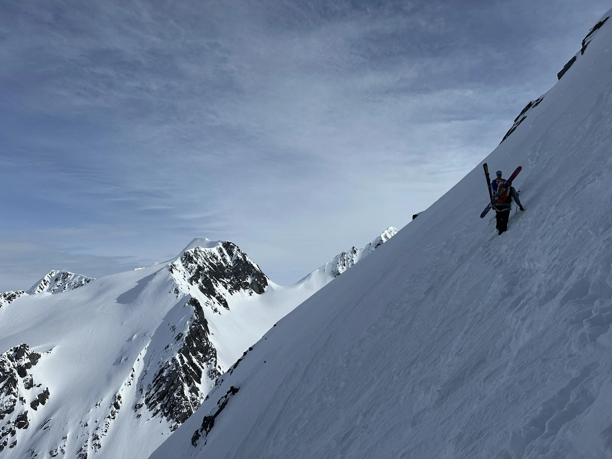 Booting up the Cherry Couloir on the Python while ski touring in the Chugach Mountains at Thompson Pass near Valdez, Alaska. Photo by Ian Nicholson