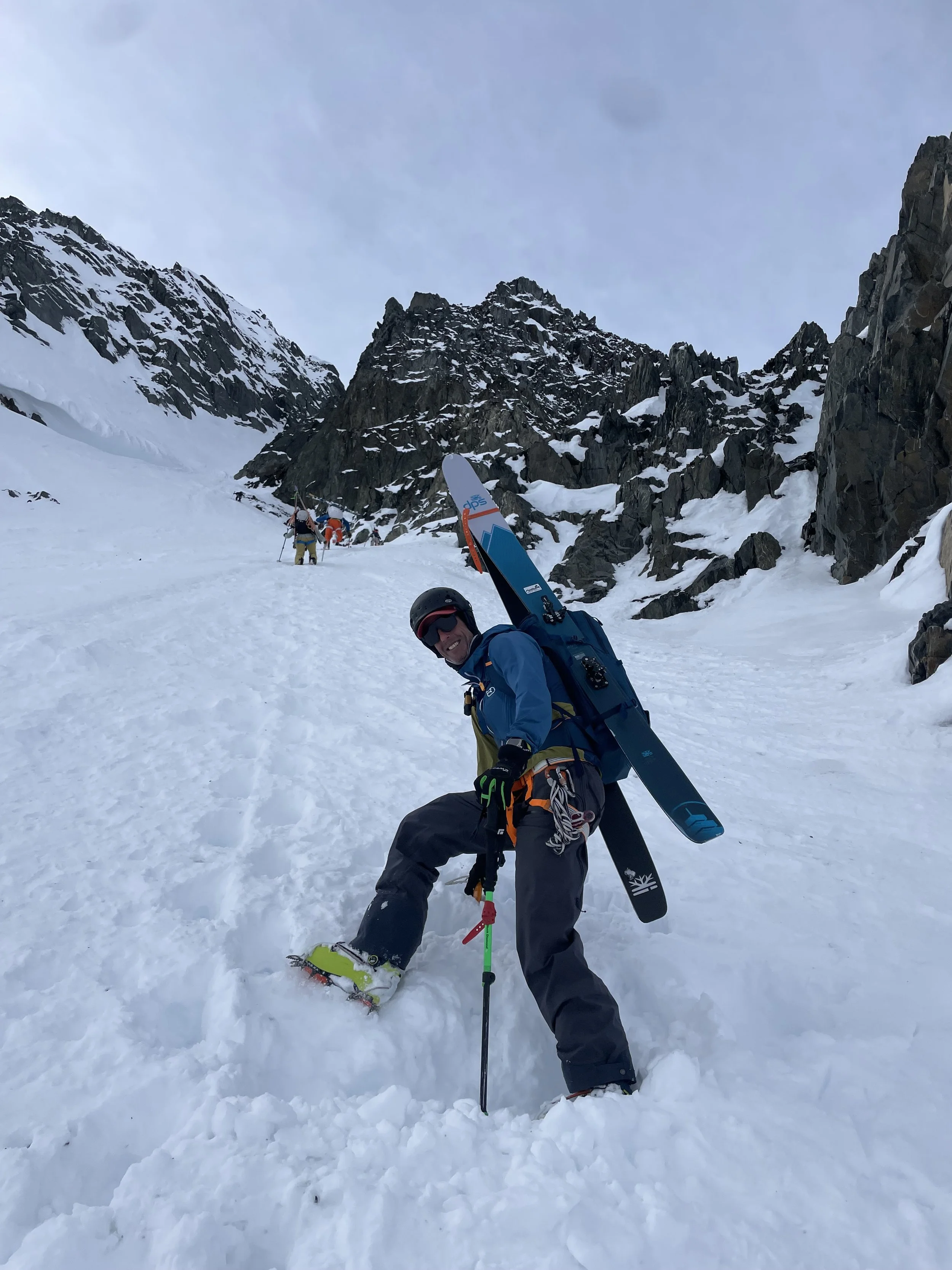 Tracey Bernstein booting up another Classic Chugach Couloir while ski touring around in the Chugach Mountains near Thompson Pass and Valdez, Alaska. Photo by Ian Nicholson