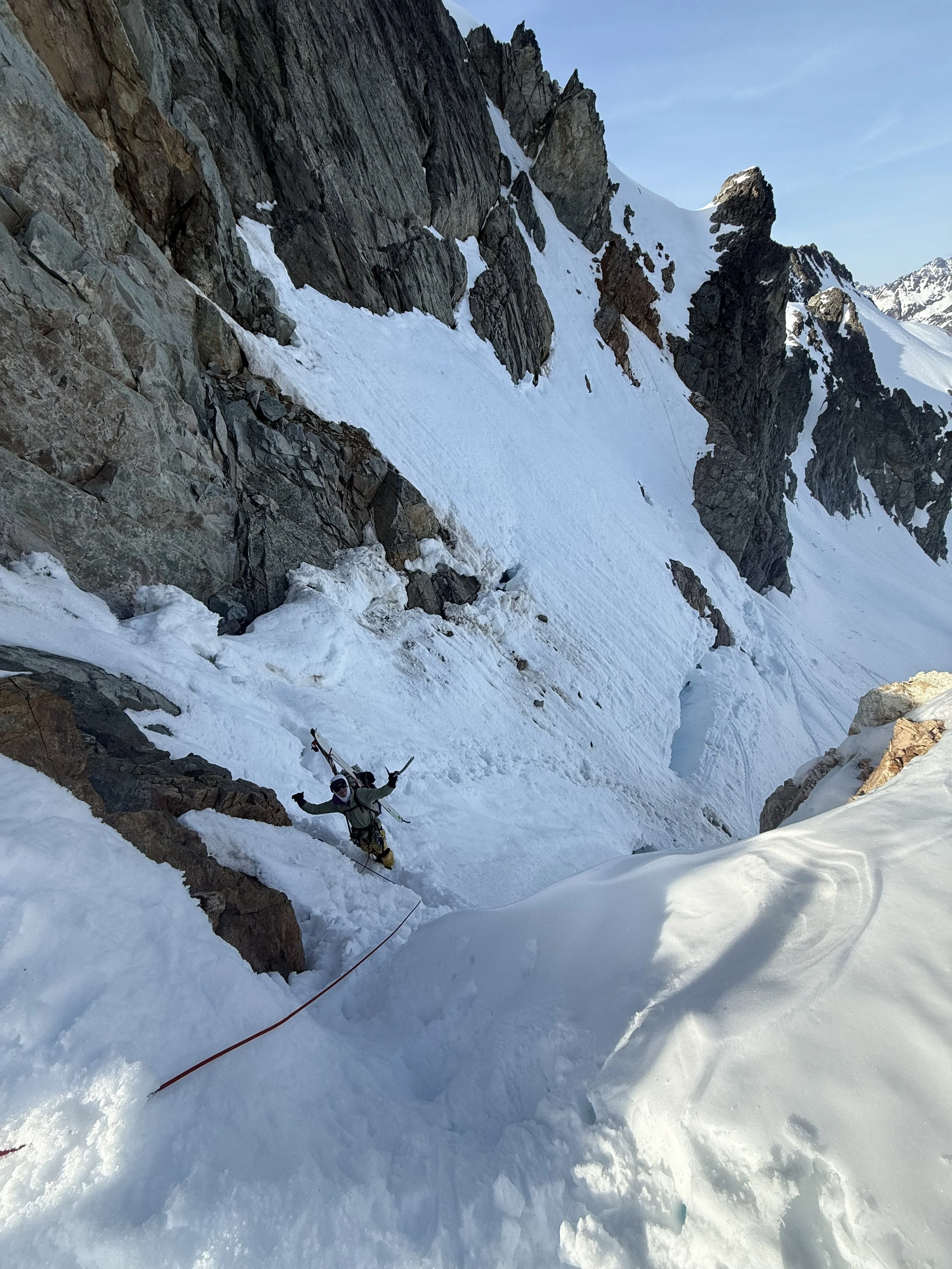 Nothing like a little technical climbing getting through Forbidden Col while skiing the Forbidden Tour, North Cascades WA, Photo by Ian Nicholson