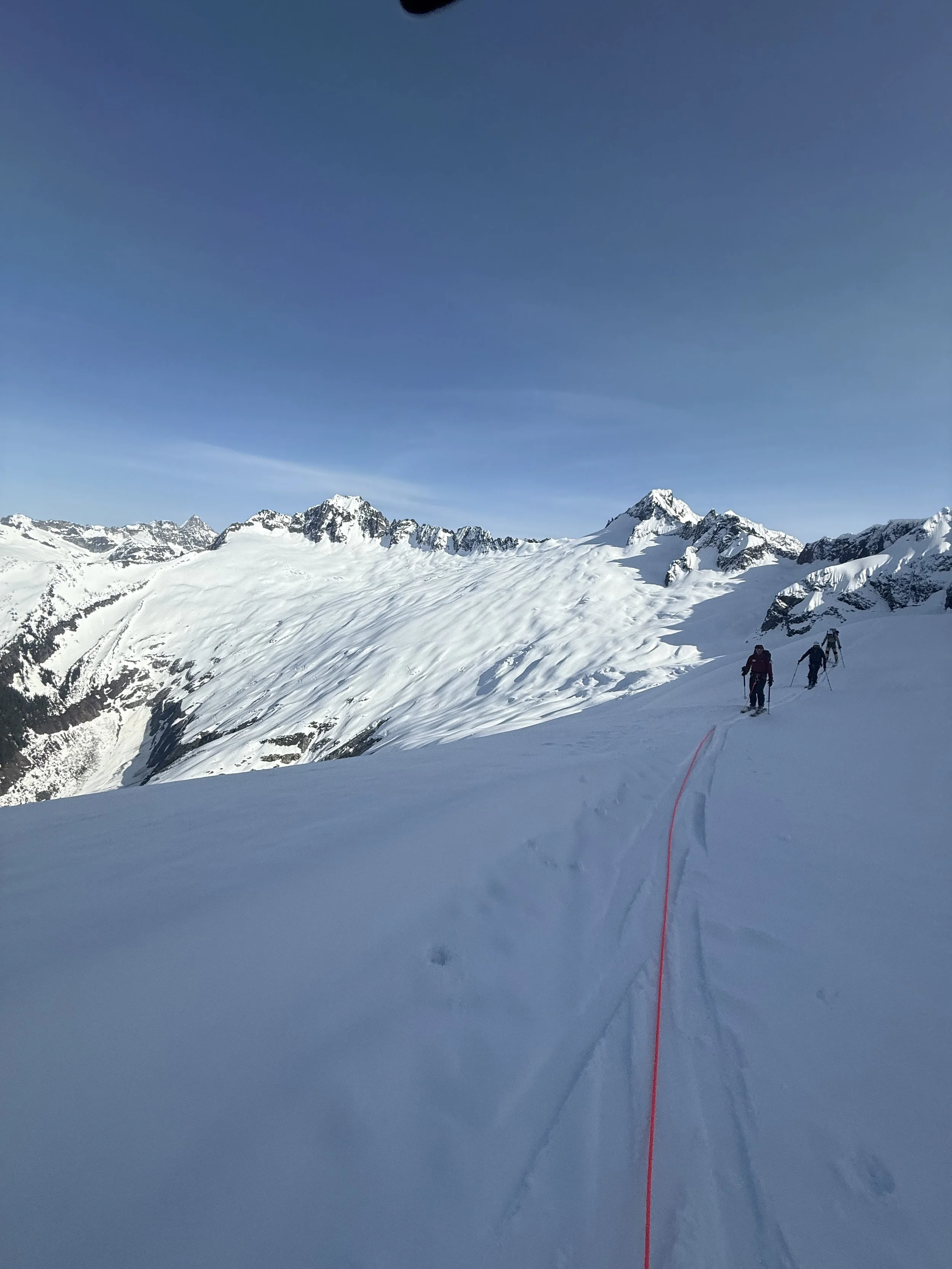 Crossing the massive Boston Glacier while skiing the Forbidden Tour, North Cascades WA, Photo by Ian Nicholson
