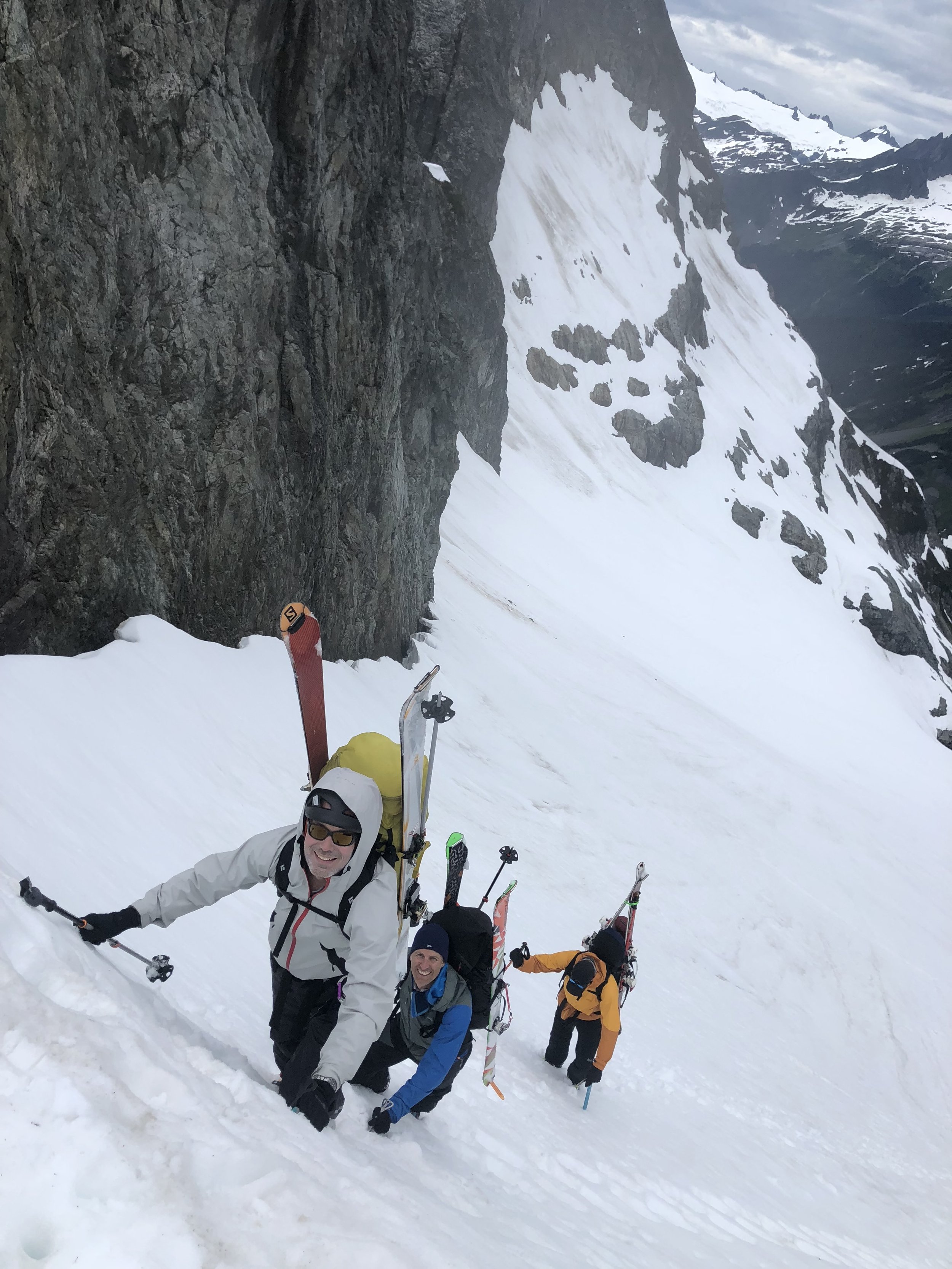Booting over Cache Col while skiing the Ptarmigan Traverse.