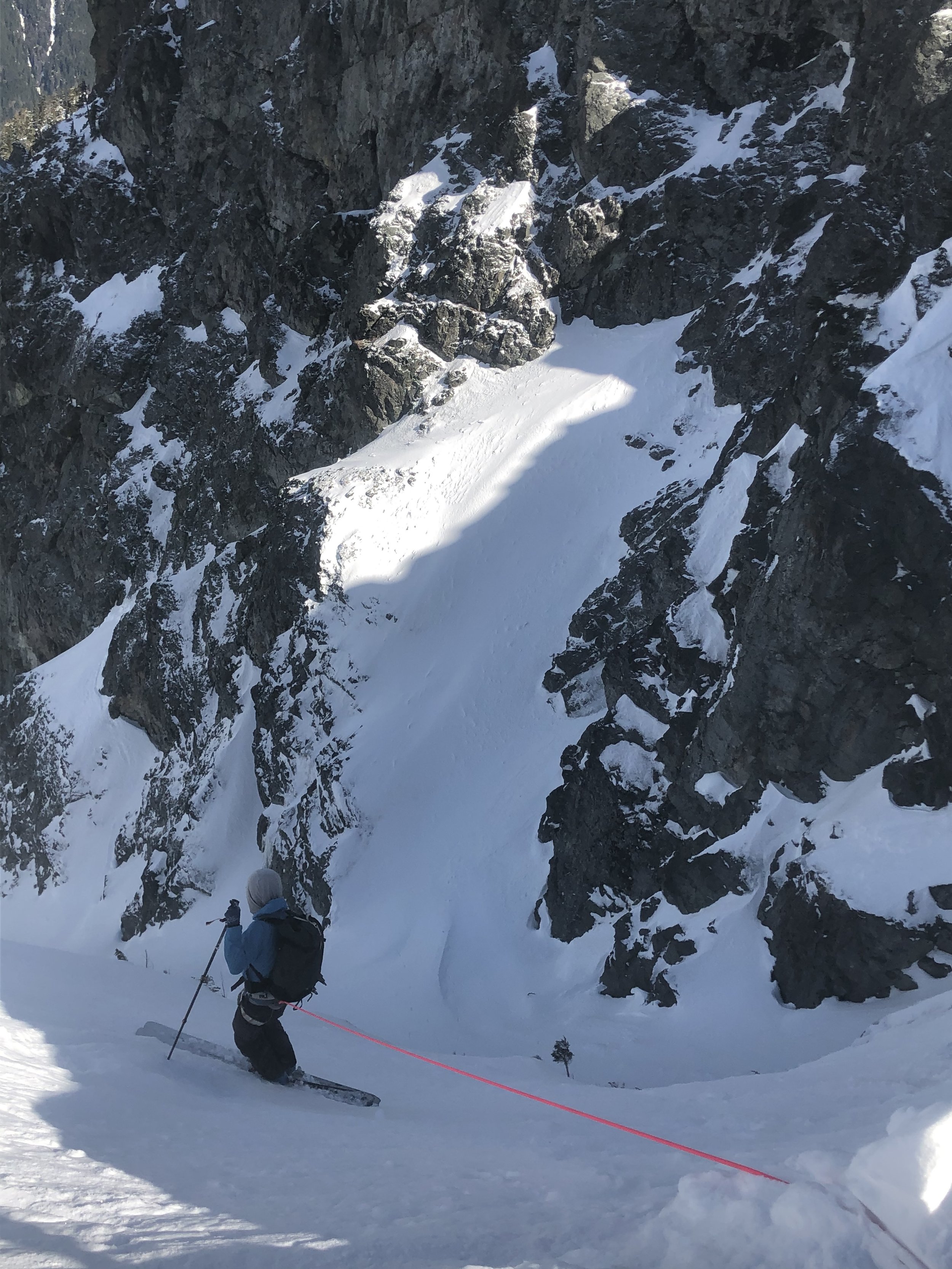 While it seems intimating to use a rope while skiing it can actually make the entire objective far safer.