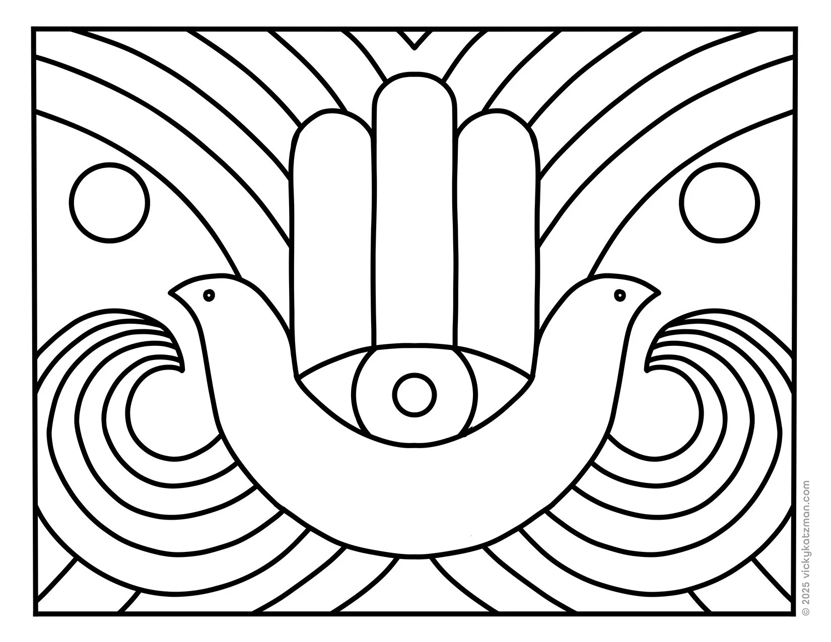 Ocean Hamsa Challah Cover Pattern