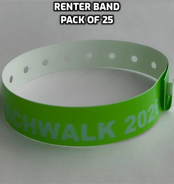 Pack of 25 Resort Bands for Renters ($15/each)