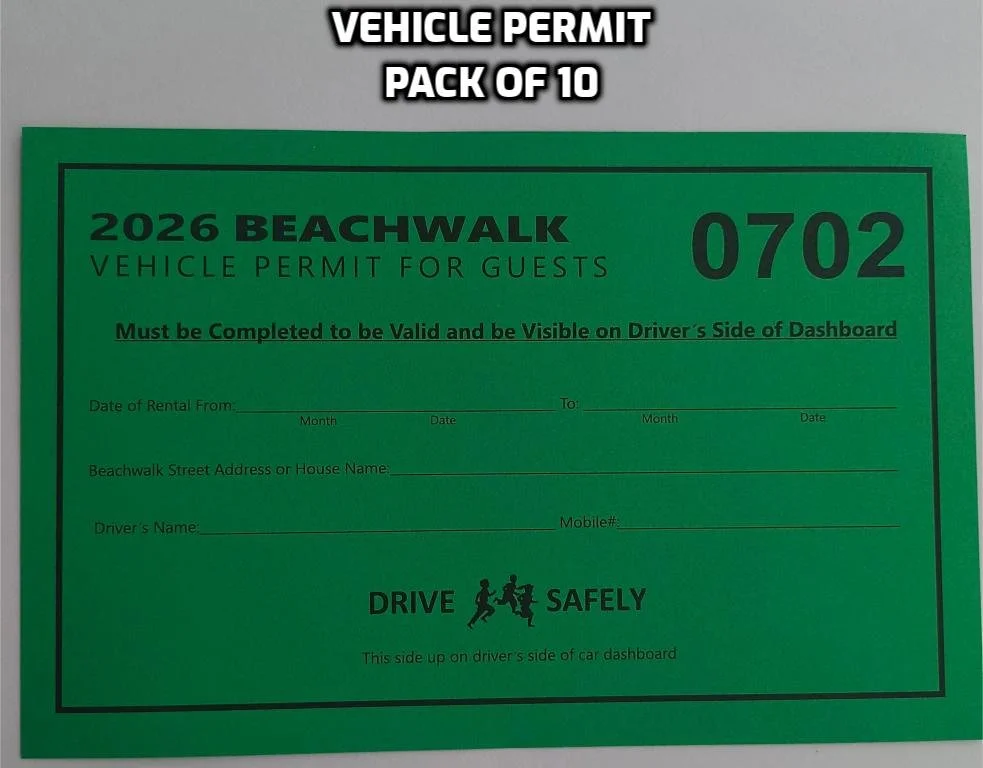 Pack of 10 Vehicle Permits Renter/Guest ($5/each)