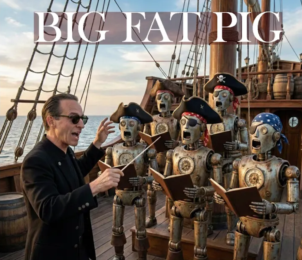 Maury Rosenberg conducts The Rusty Robot Pirate Choir in "BIG FAT PIG"