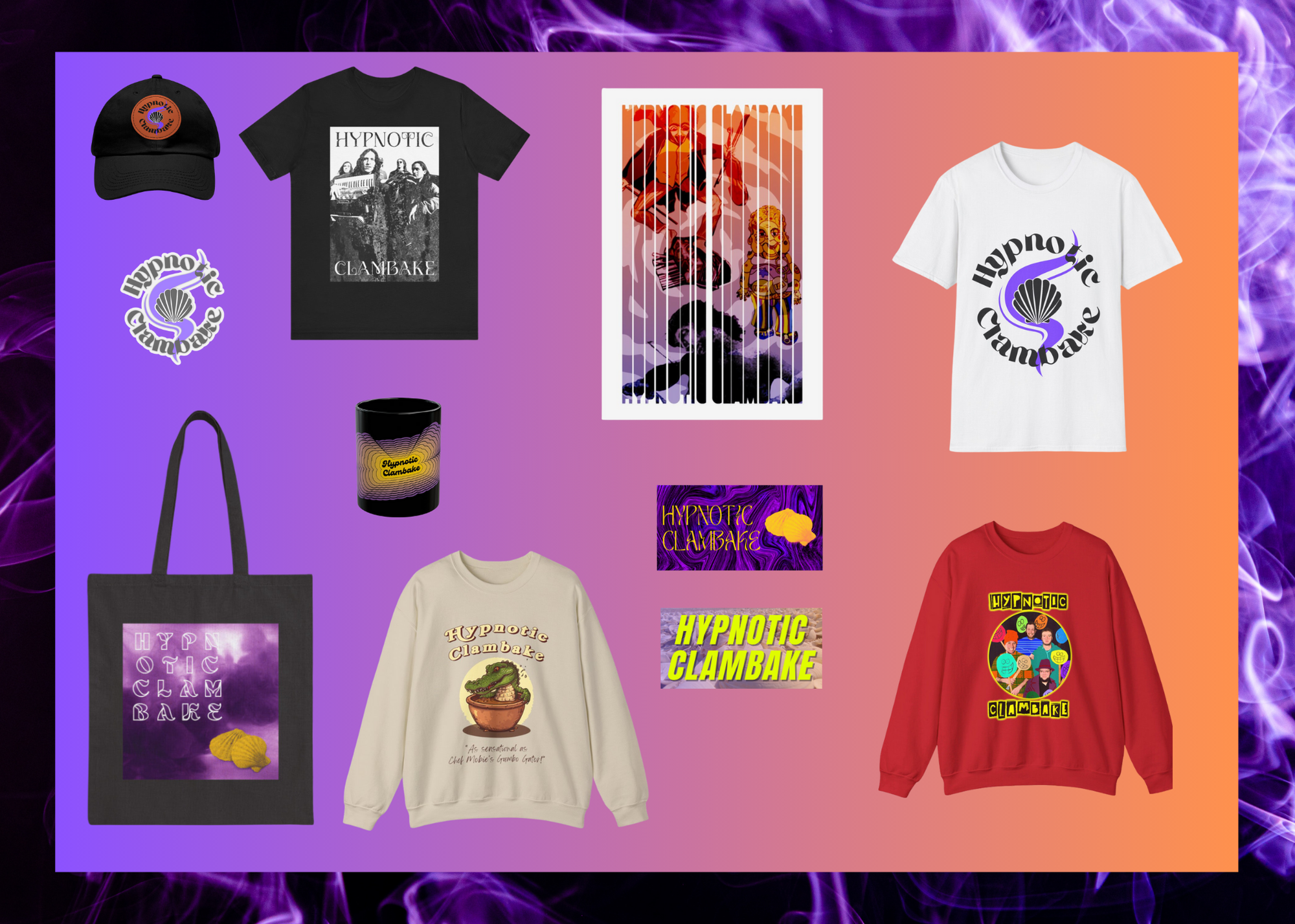 Merch, merch, merch! — Hypnotic Clambake