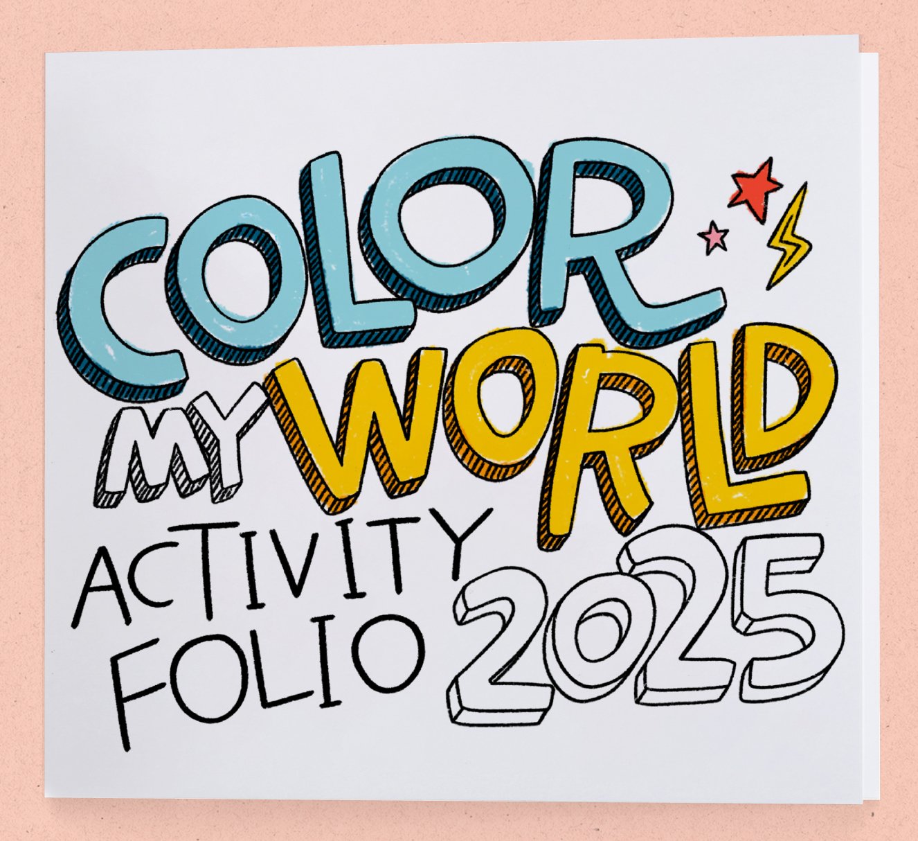 Fold-out ‘Color My World Activity Folio 2025’ booklet cover