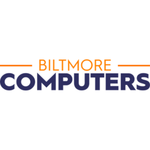 Logo for Biltmore Computers with the words 'Biltmore' in orange and 'Computers' in blue.