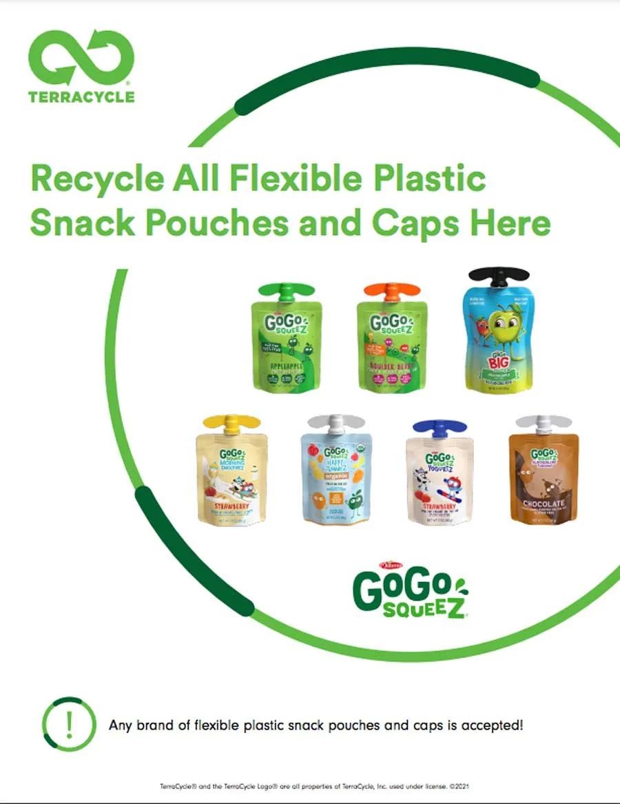 How to recycle snack pouches and caps