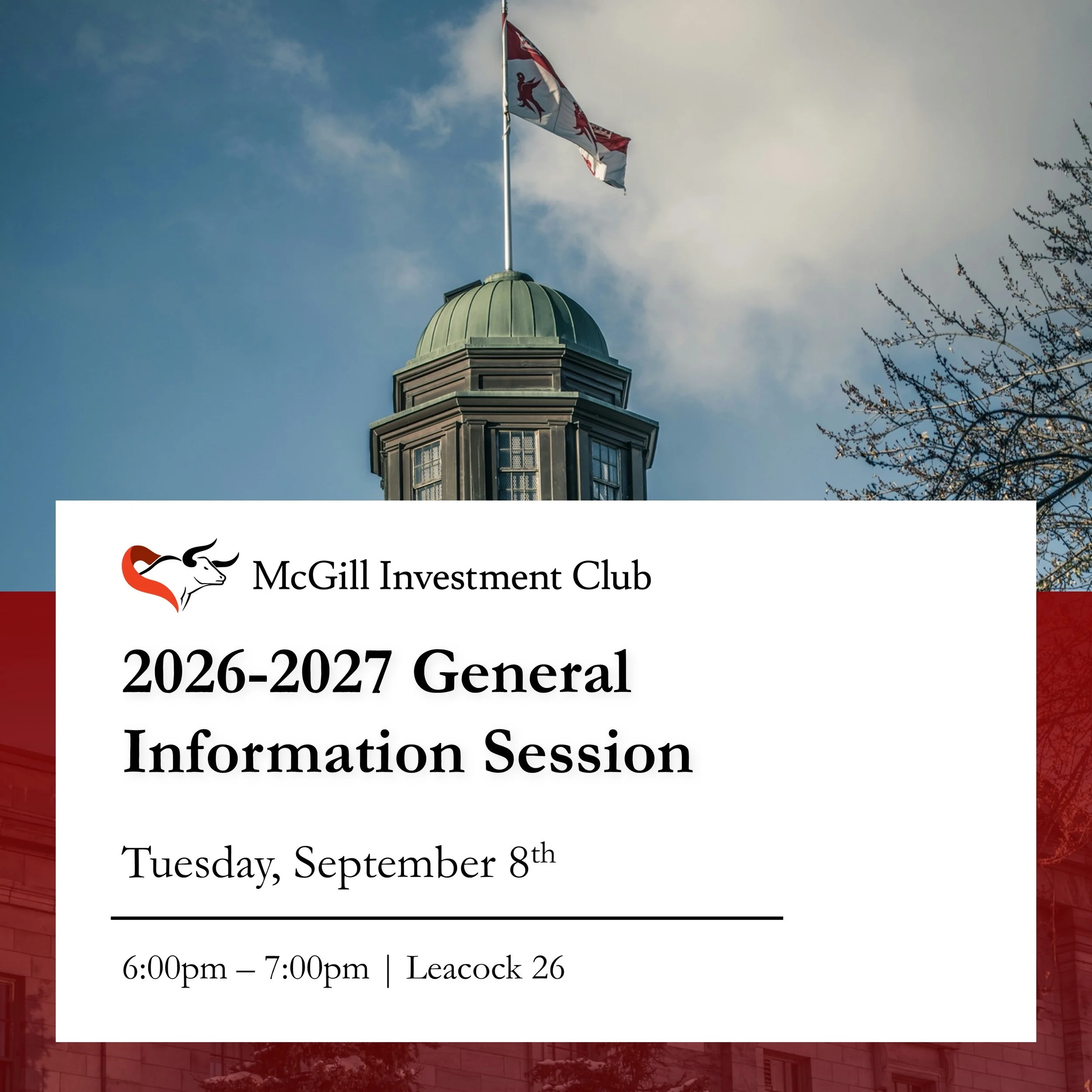 Please join us in Leacock 26 this Tuesday, September 8th, at 6:00pm for the MIC&rsquo;s 2026&ndash;2027 General Information Session. Club Executives will provide detailed information about the club&rsquo;s internal and external initiatives, as well a