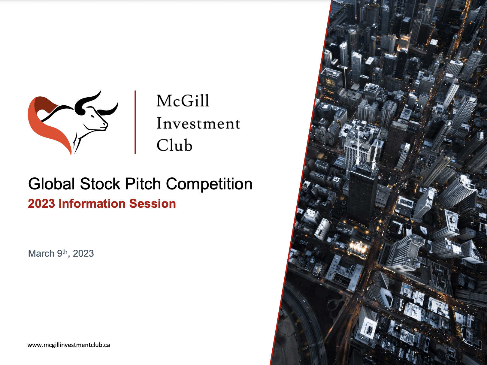 Global Stock Pitch Competition — McGill Investment Club