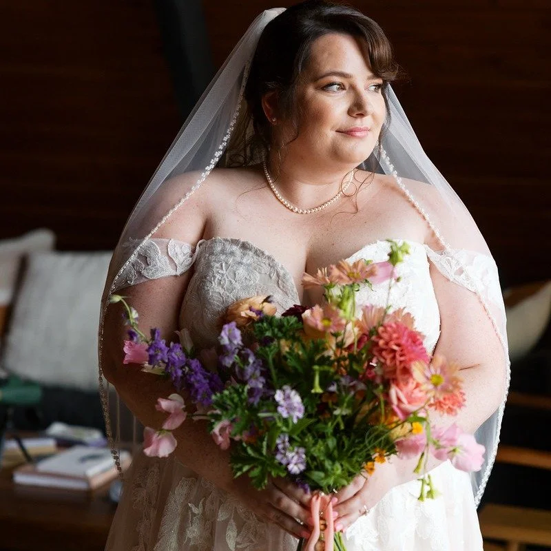 J + Q are the kind of people who make a lasting impression on everyone in the room.
Thoughtful, generous, and so deeply loved, it was felt in every moment of this day.
They even redistributed their florals to a local senior center after the wedding! 