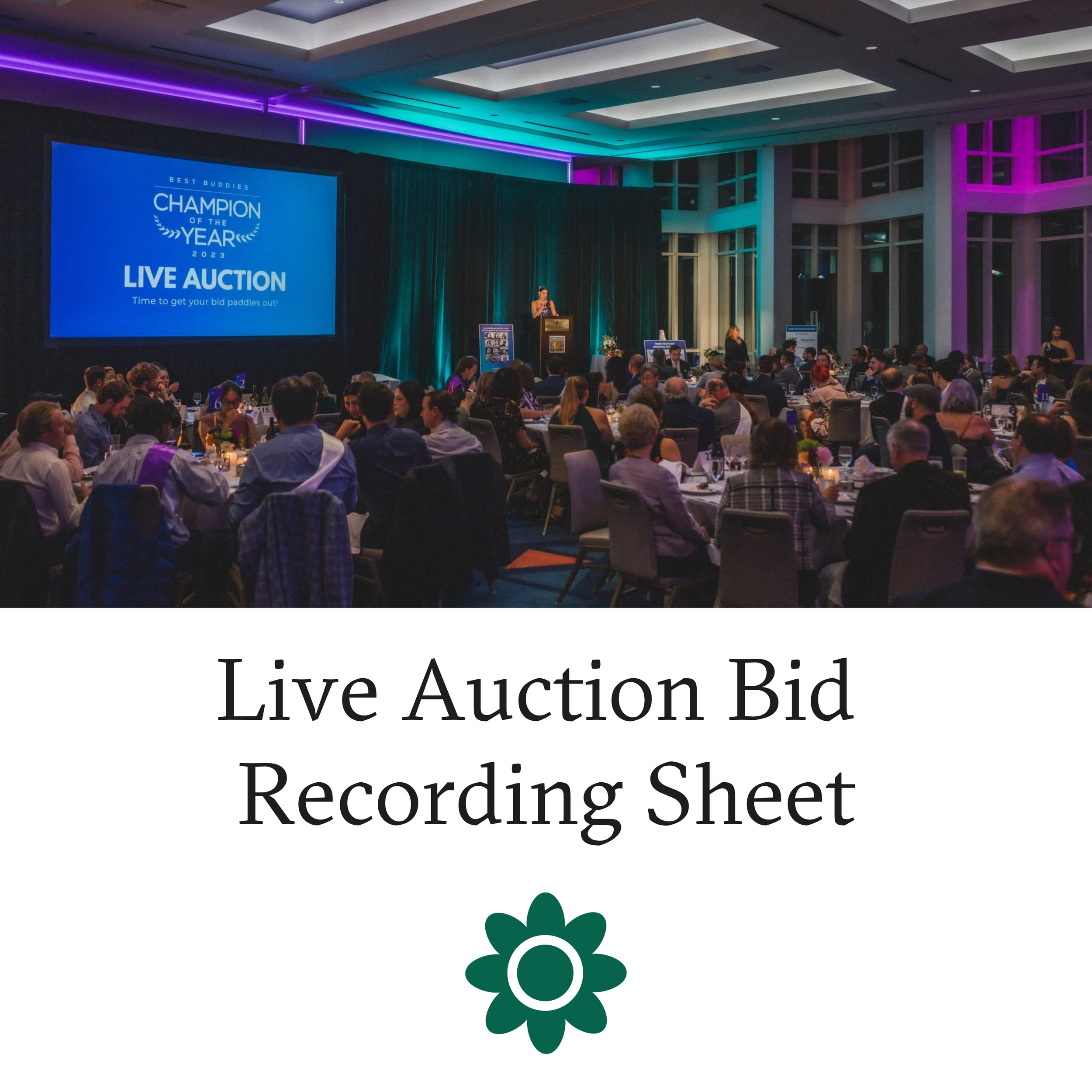 Live Auction Bid Recording Sheet