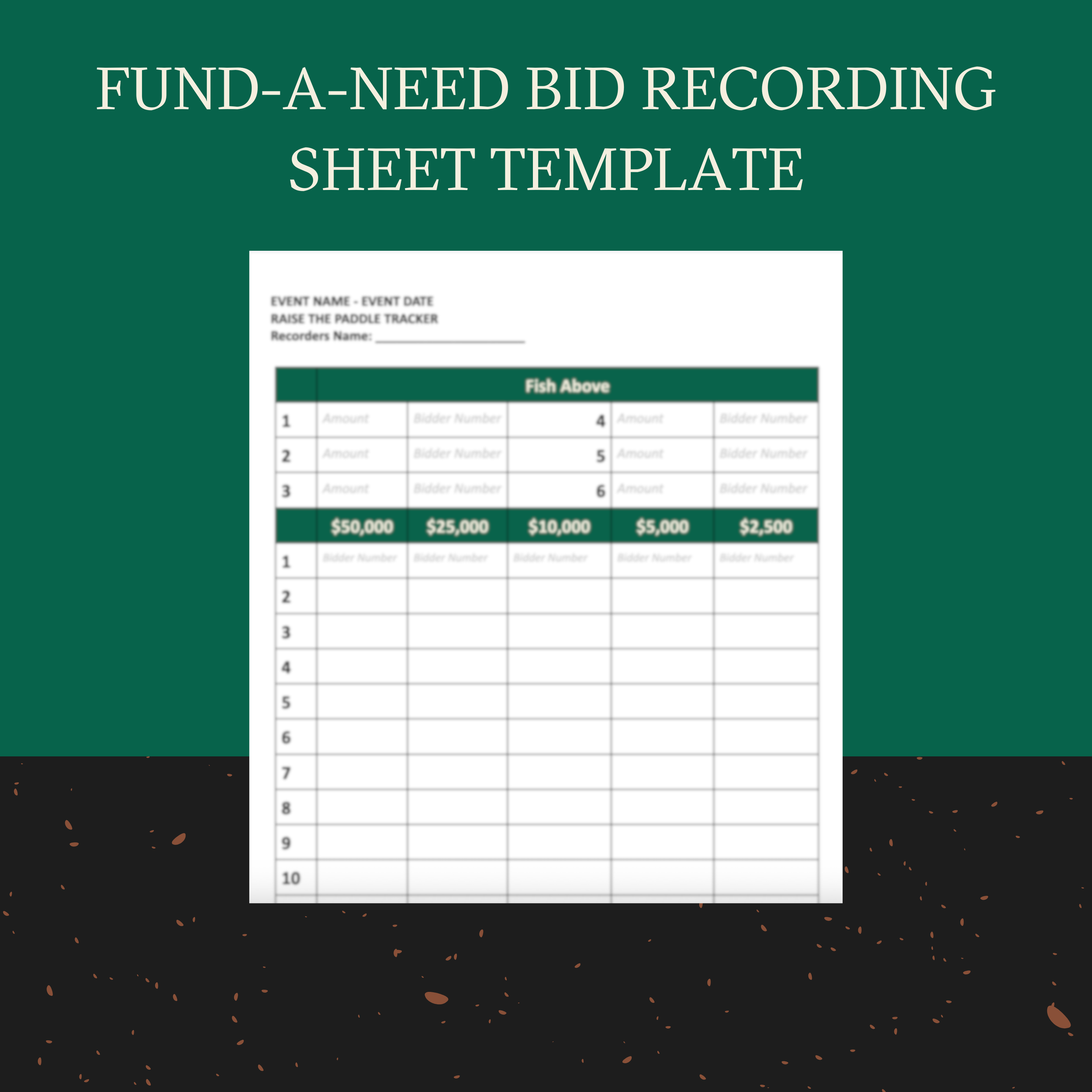 Fund-A-Need Bid Recording Sheet — Preziosi Event Productions