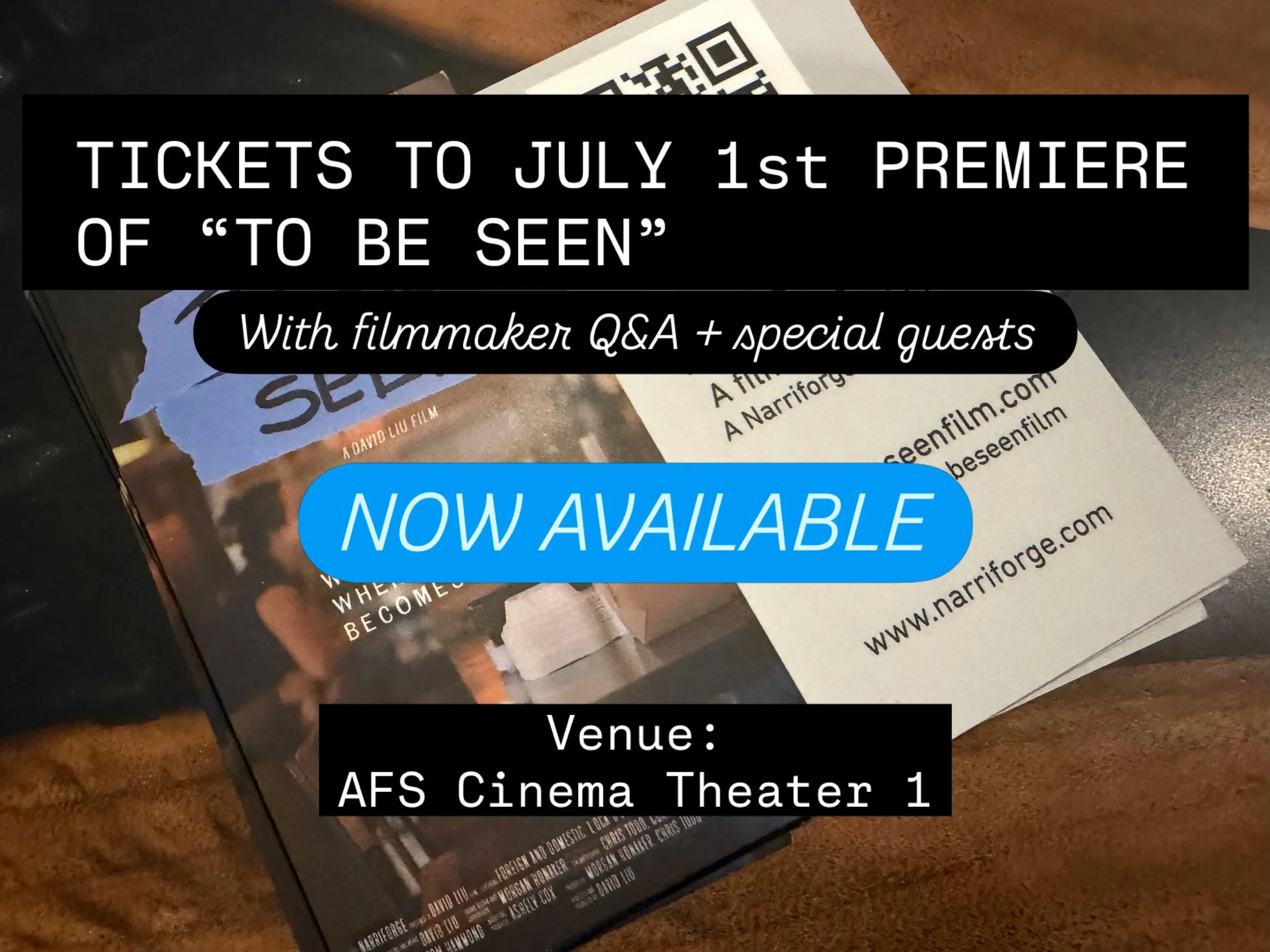 The premiere of TO BE SEEN has arrived&mdash;a special one night event, playing at AFS Cinema&rsquo;s Venue on July 1st, 2026!
Watch the experiences of @leroyandlewis , @locadoroaustin , @fndaustin , and @thaisontexasnguyen come to the big screen, wh