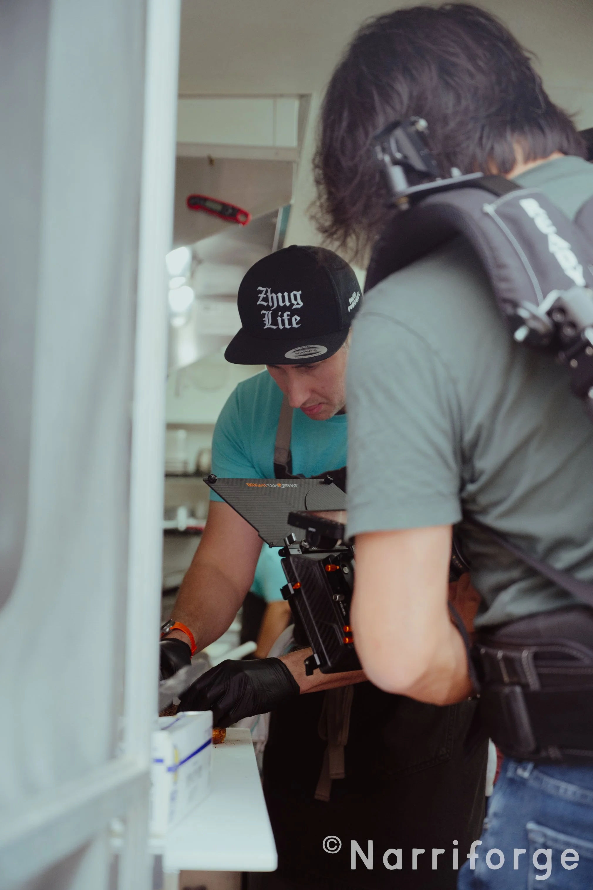 David filming at David Doughies