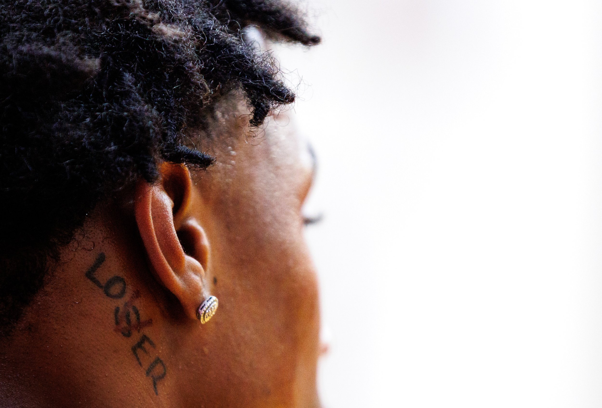 CHICAGO, IL - July 9, 2022 - "Lover" tattoo during the Chicago United Pro-Am at Proviso West High School in Hillside, IL. Photo by Ian Cox