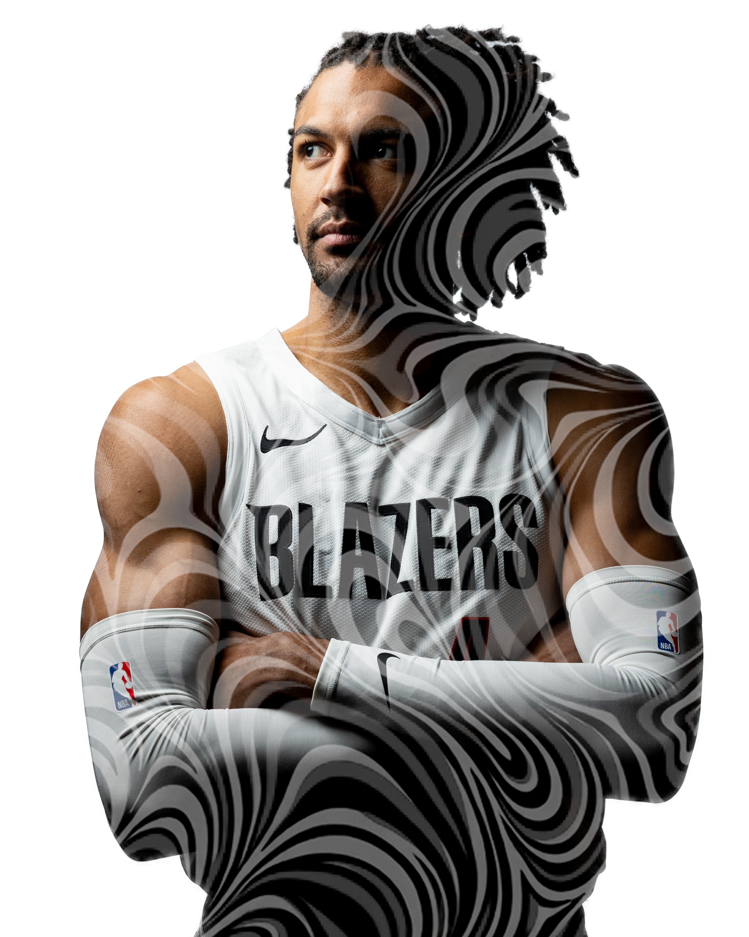 Portrait of Matisse Thybulle of the Portland Trail Blazers on March 11, 2026. Ian Cox / Trail Blazers