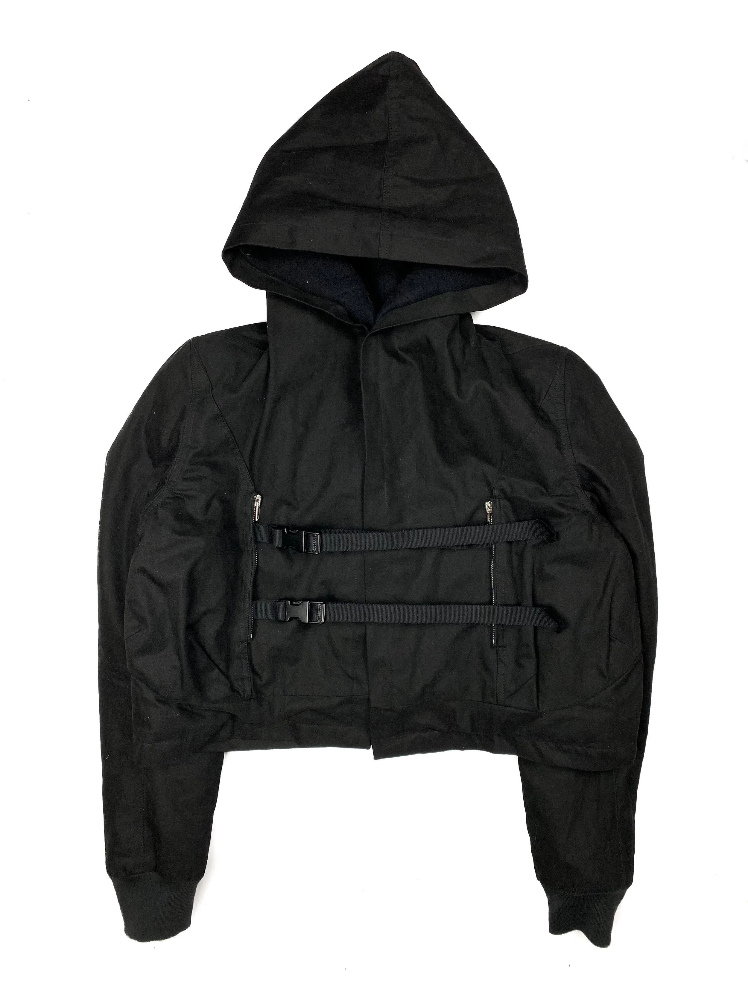 Women's Hooded Cropped Strapped Jacket