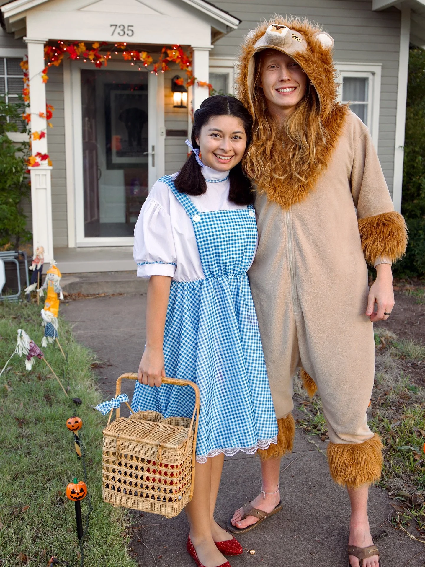 &ldquo;There&rsquo;s no place like home.&rdquo;
Happy Halloween! Love, Dorothy &amp; Cowardly Lion 👻