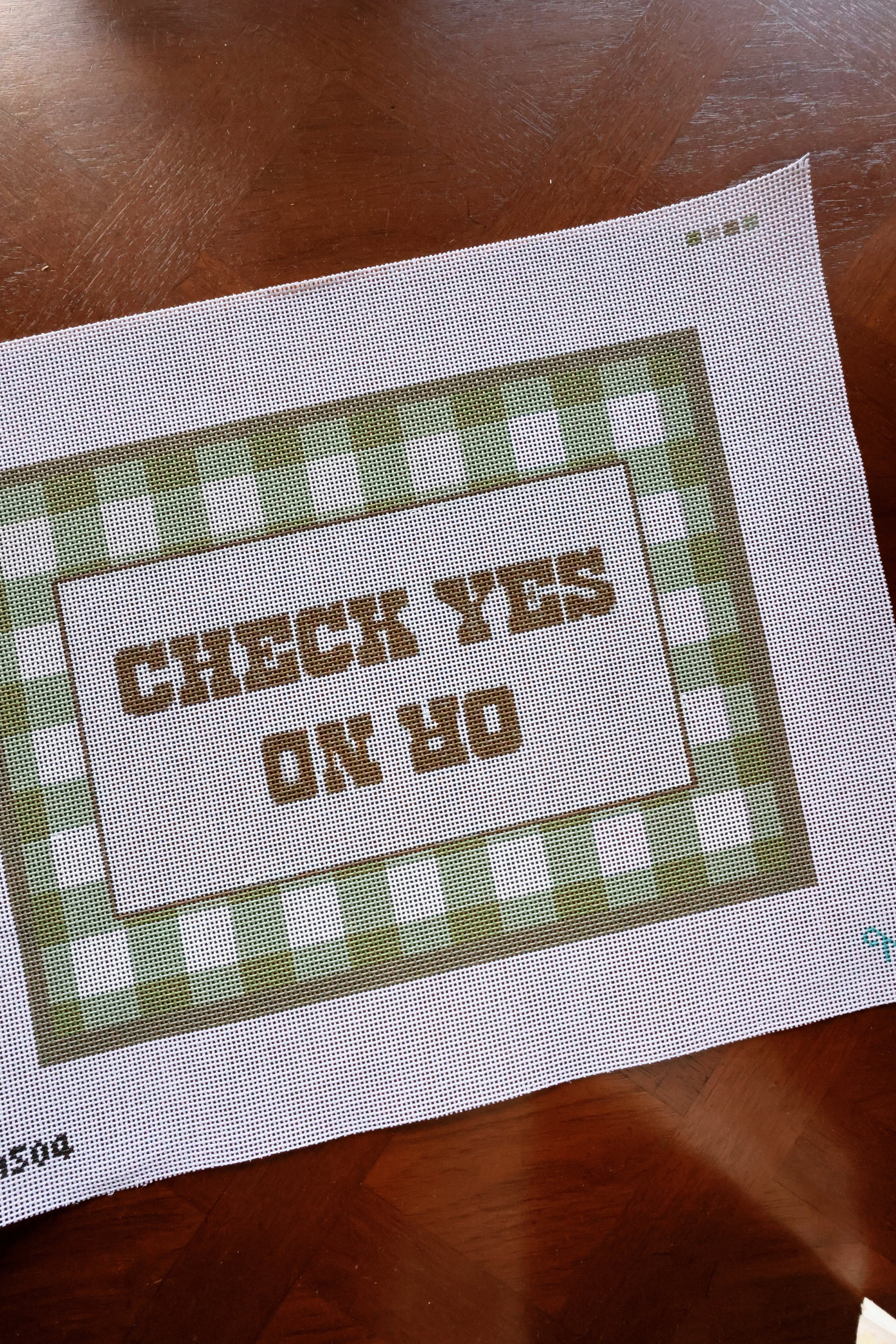 Check Yes or No Needlepoint Canvas (Pre-Order)