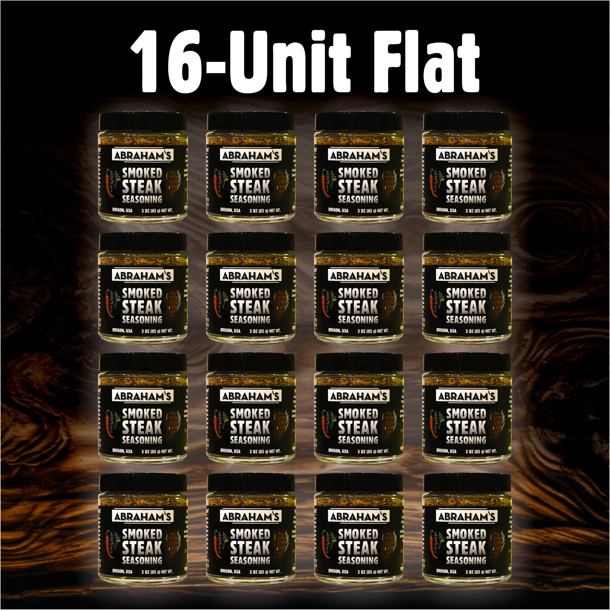 16-Unit Flat Abraham's Smoked Steak Seasoning