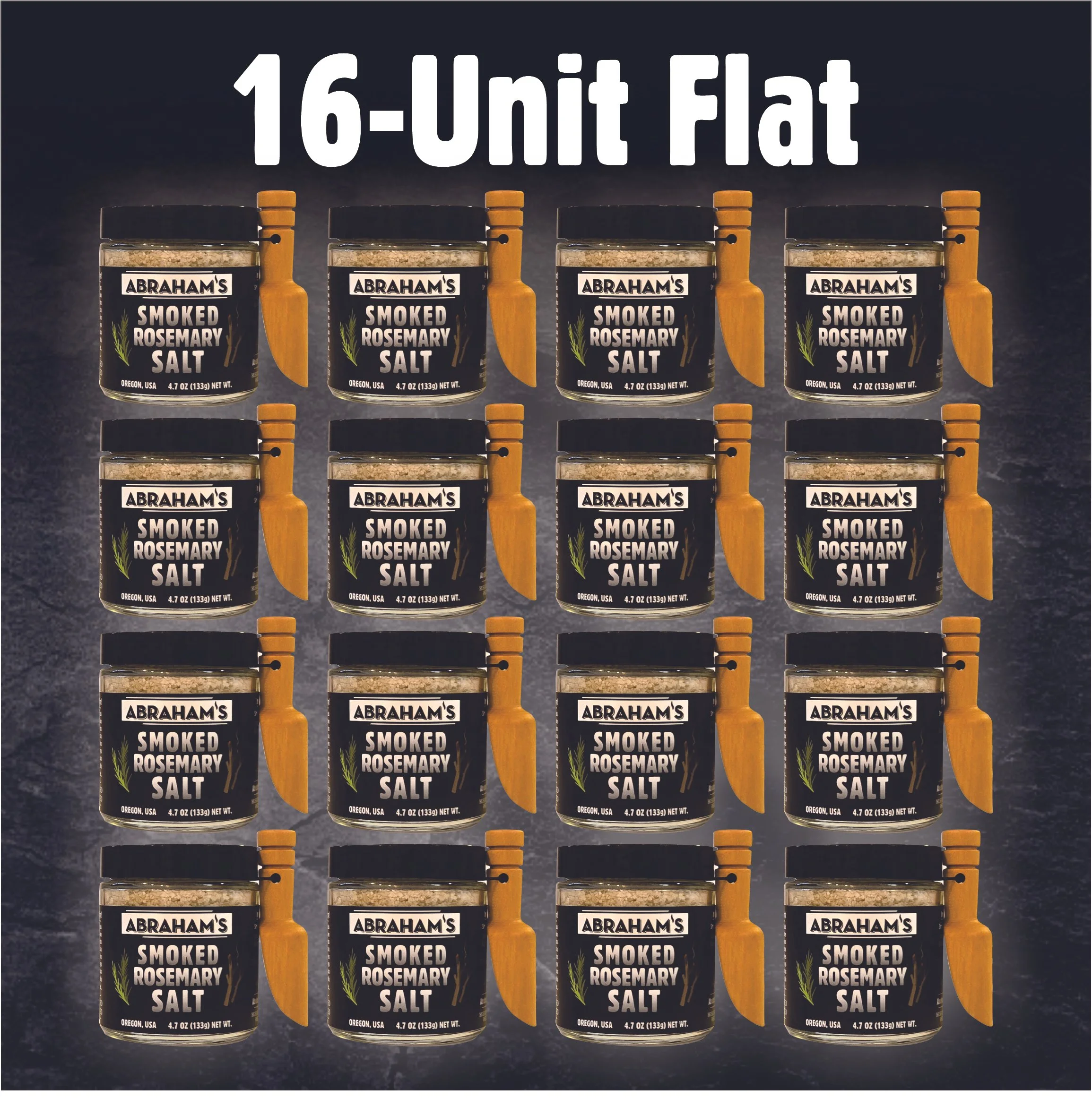 16-Unit Flat Abraham's Smoked Rosemary Salt