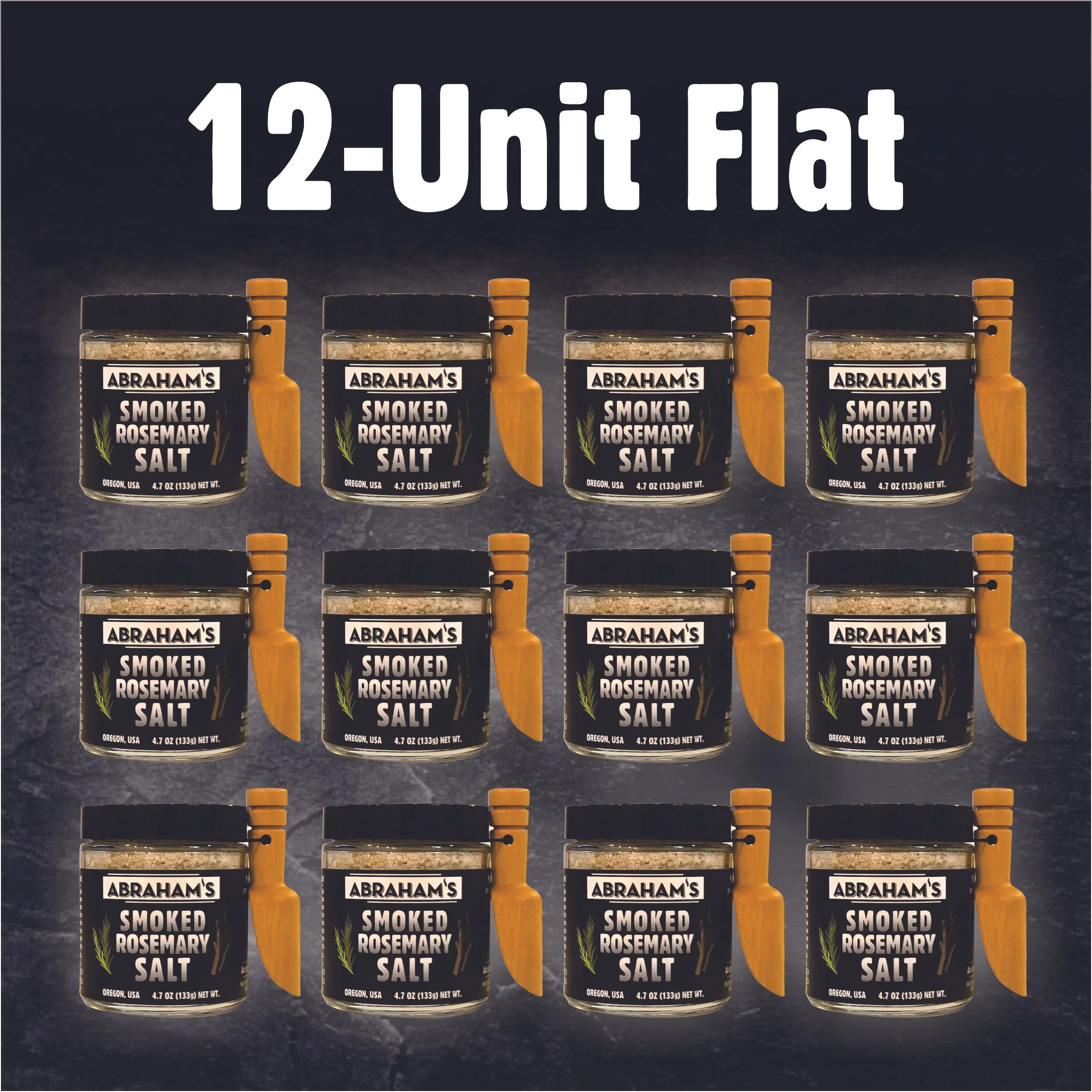 12-Unit Flat Abraham's Smoked Rosemary Salt