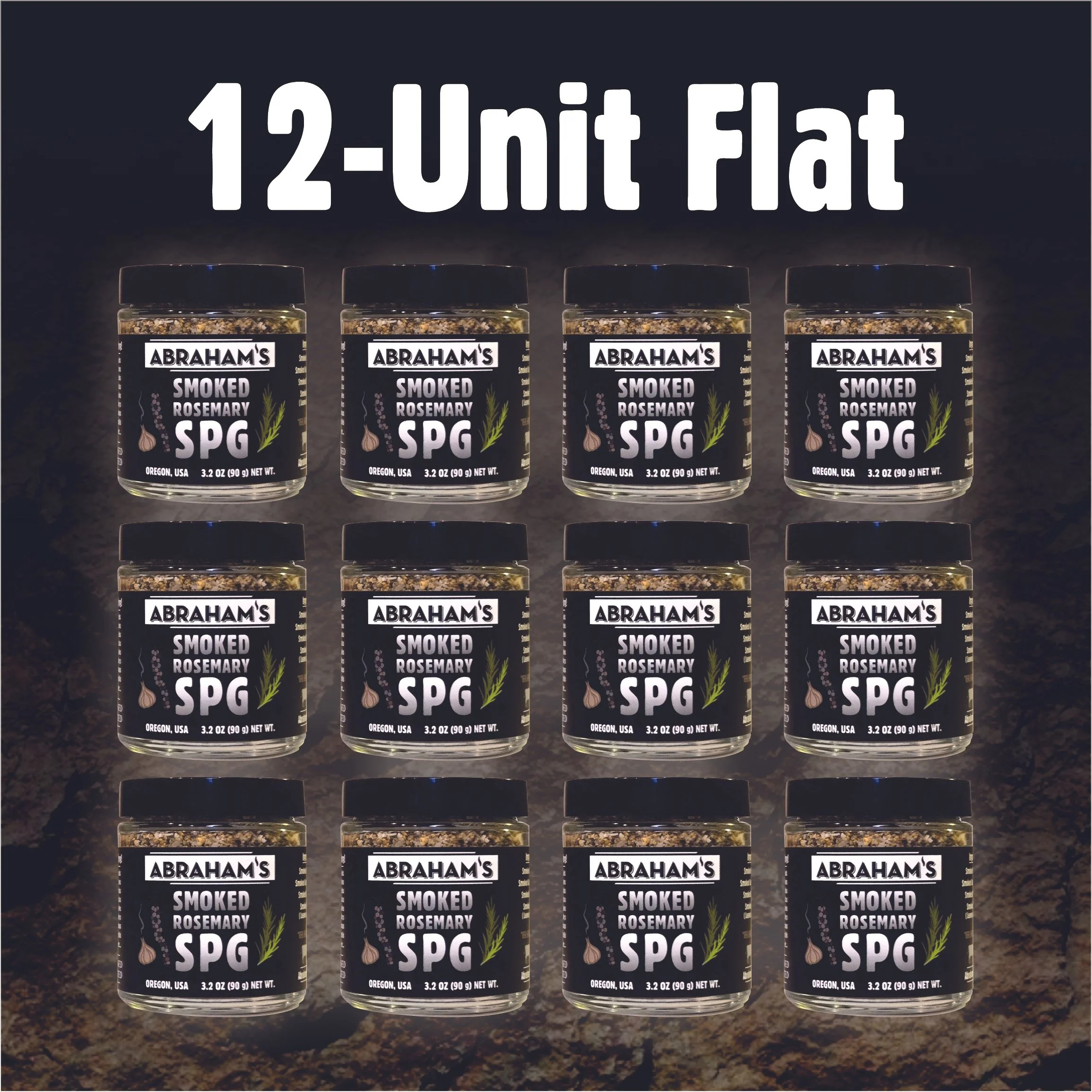 12-Unit of Abraham's Smoked Rosemary SPG Salt, Pepper, Garlic