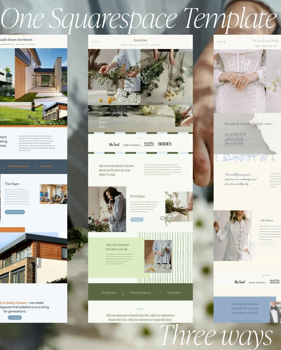 &ldquo;But won&rsquo;t my template look like everyone else&rsquo;s?&rdquo; 👀

Let me show you why that&rsquo;s not a thing.

This is the SAME template, styled three completely different ways:

💐 Slide 1: For a florist&mdash;elevated, professional, 