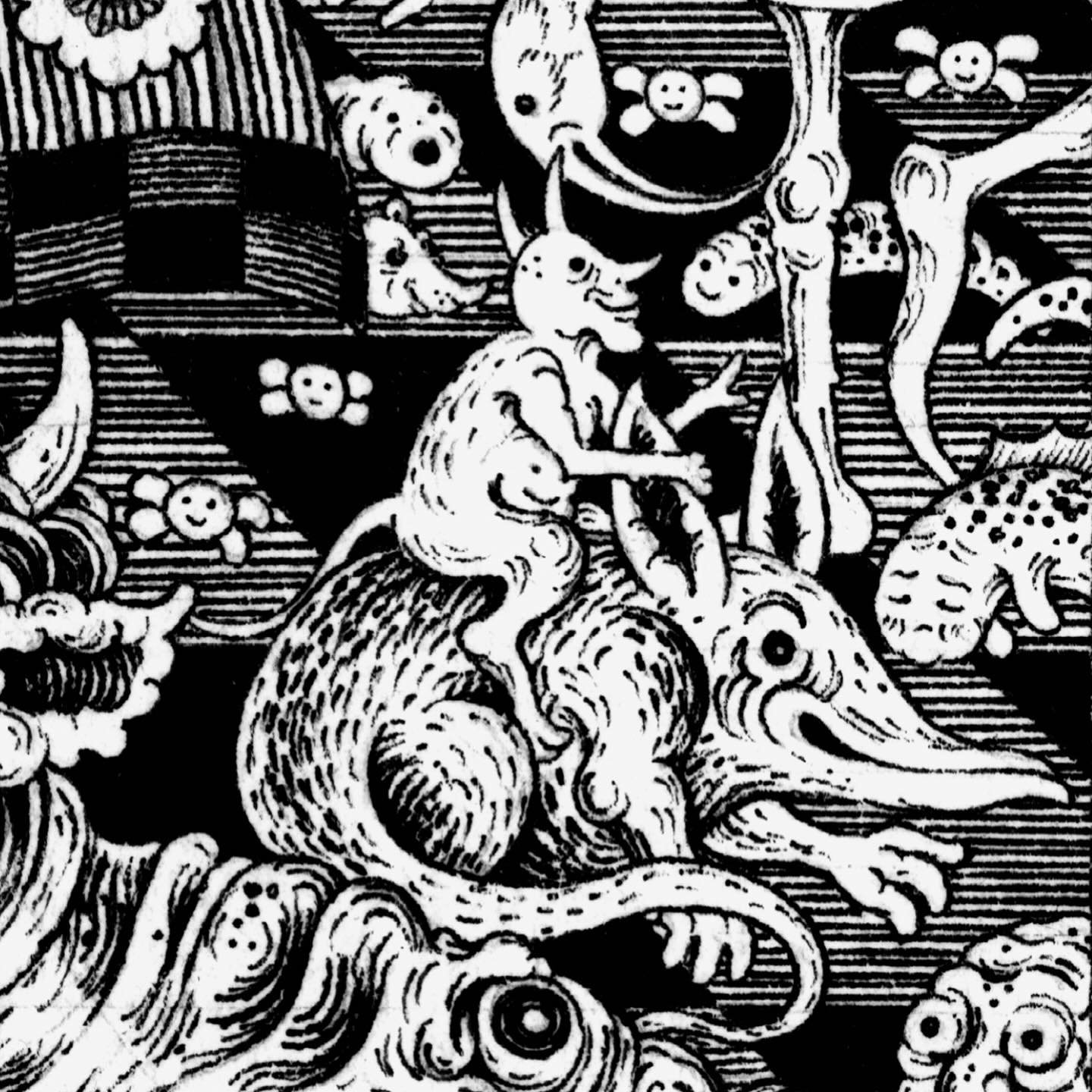 Some of the smallest creatures within my Saint Anthony drawing.
🐁🐛🐍
