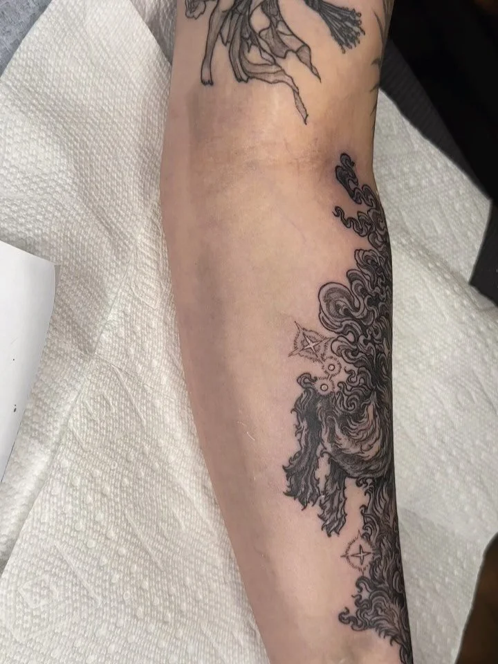 Flowy fox for the loveliest gal! Had such a delight making this, thank you for letting me draw you a celestial whimsical canid and for being so tough 🤍

I am always so down to do fantastical animals like this, if you want one before the end of the y