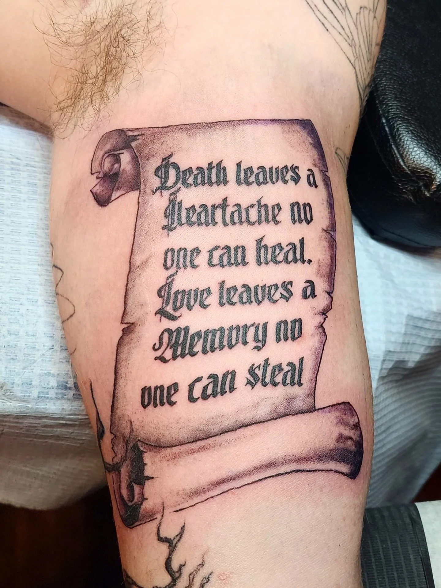 Love how this quote turned out. Spicy spot too. Dude sat like a rock. Done @svatura 
.
.
.
.
.
#newtattoo #tattoo #vancouverbc #vancouver #tattooartist #vancouvertattooartist #daggerpath #svatura